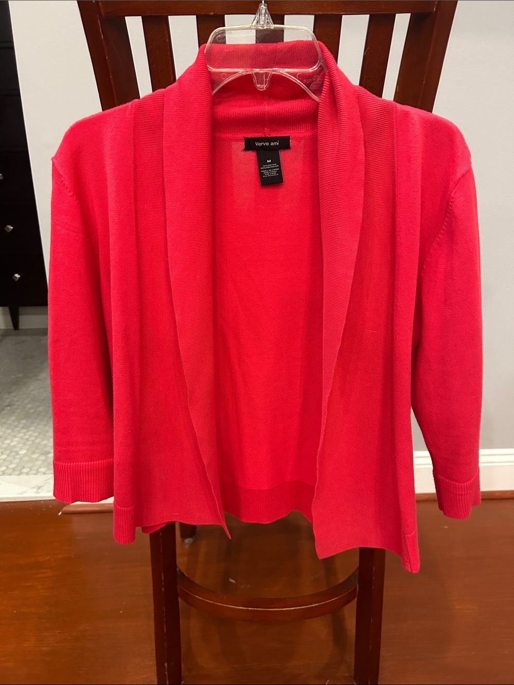 Verve Ami Vibrant Pink Open-Front Shawl Collar Cardigan